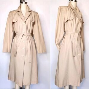 Vintage Trench Coat 70s by Julie Miller of California - Spy Coat - Beige XS S M